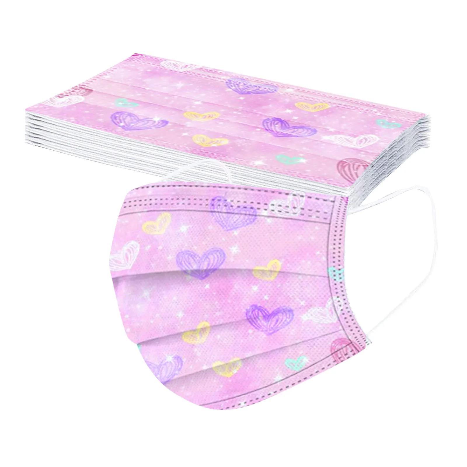 Маска одноразовая детская трехслойная с радужным принтом 10 шт. - купить по