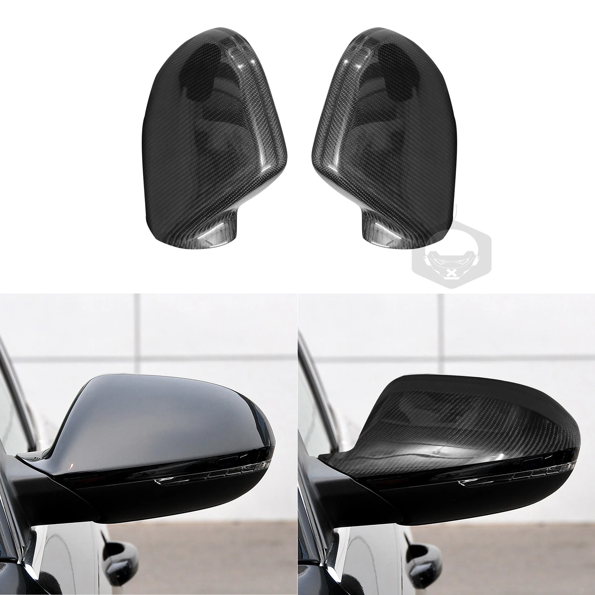 

LHD RHD Real Carbon Fiber Rearview Rear Side Mirror Cover Cap Shell Trim No Lane Assist For Audi A6 2010-2015 Replacement