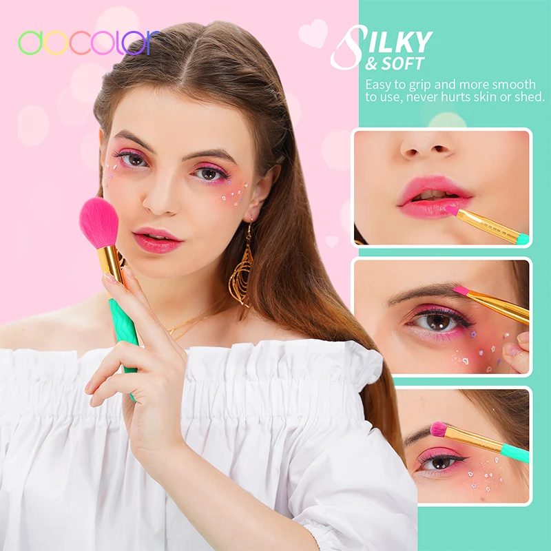 Docolor 14 шт. Профессиональные кисти для макияжа набор кистей с деревянной основой