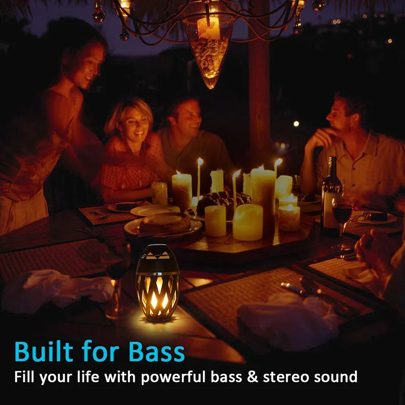 

Portable Bluetooth Speaker LED Flame Light Speaker,Wireless Loudspeaker Outdoor Player with LED Flame Torch Light Flicker Light