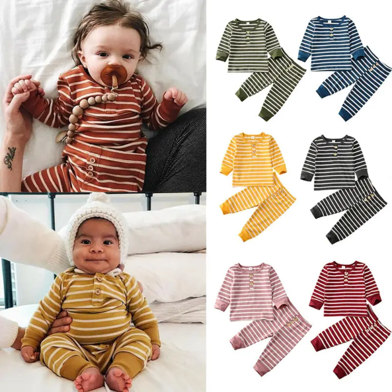Топы для новорожденных мальчиков и девочек джемпер футболка длинные штаны