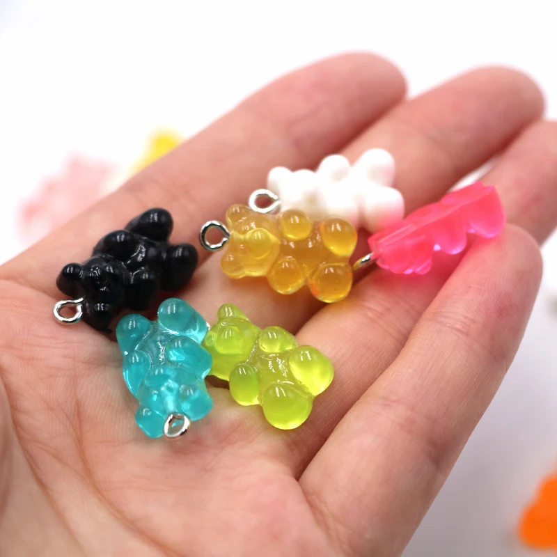 Акриловые Мини-подвески в виде медведя для изготовления милых сережек Кулонов