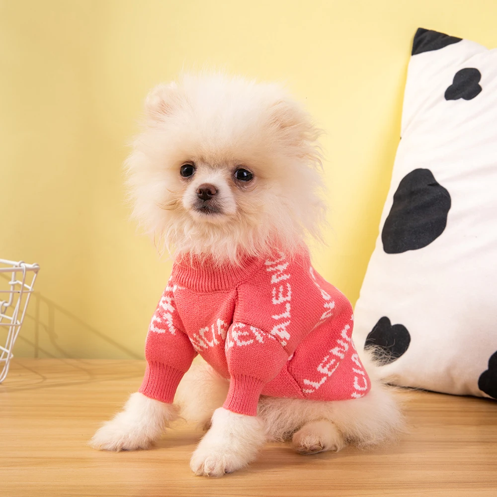 

2022 Dog Sweaters for Small Dogs New Luxury Dog Clothes Autumn and Winter Cat and Dog Clothes Chihuahua Bichon Pet Clothing Coat
