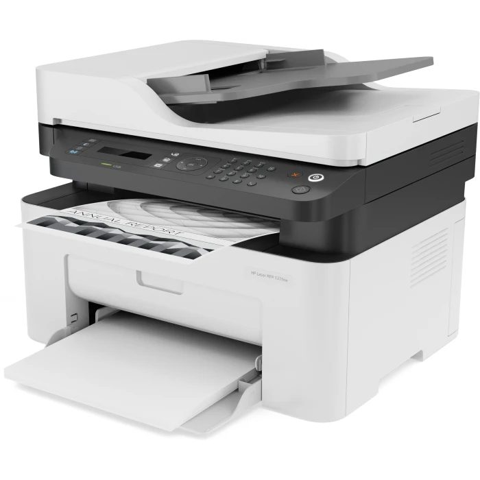 МФУ лазерный HP Laser 137fnw /A4/ принтер/ сканер/ копир/ факс/ 1200dpi/ 20ppm/ 128Mb/ ADF40/ Lan/ WiFi/ USB|МФУ