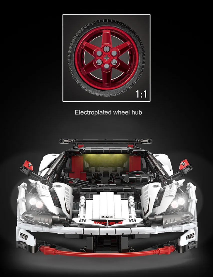 Новый MOC APP RC управляемый гоночный автомобиль ICARUS fit technic city Motor power Up Функция