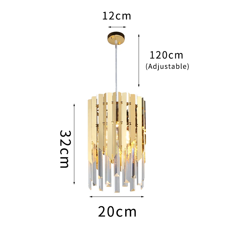 1pc dia 20cm gold Маленький круглый золотой Хрустальный светодиодный Современный Люстра-светильник ing для кухни, столовой, спальни, прикроватный светильник, роскошные подвесные лампы k9 - Цвет абажура: 1pc dia 20cm gold