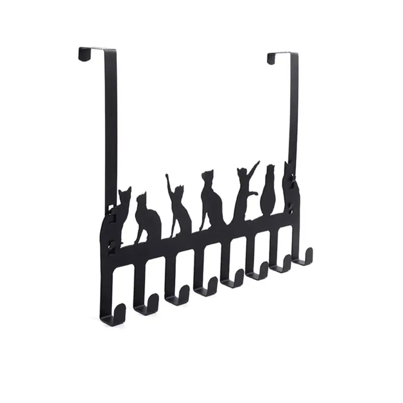

Over The Door Hook Hanger 8 Hooks Hanger Storage Holder Hanging Coat Hat Towel Bag Ties Cat Design Organizer Rack