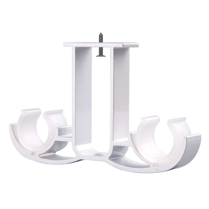 

1pcs Double Curtain Rod Brackets Window Hardware Holder Home Decor Side Top Mounted Easy to Install