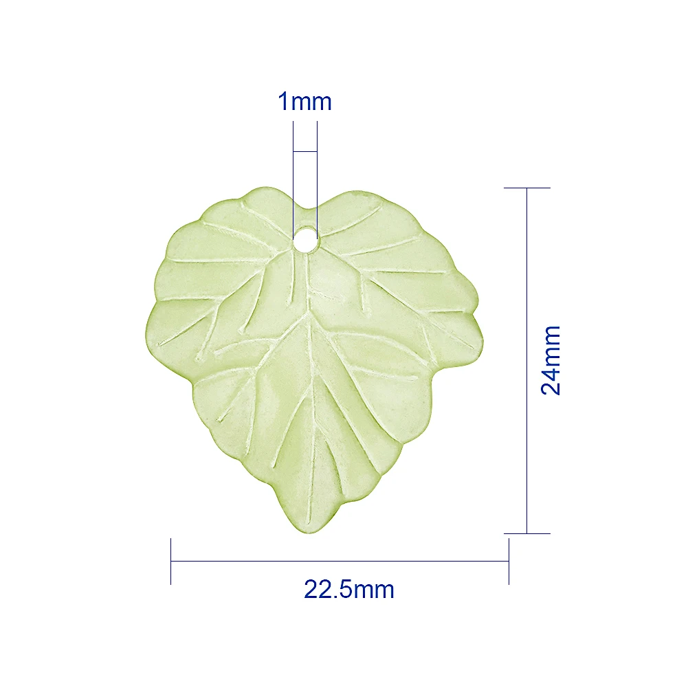 100 шт. Матовые прозрачные акриловые подвески в виде виноградных листьев для