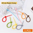 5 шт. кабель Winder Галстуки силиконовые кабельные стяжки крюк многоразовая прочная петля протектор аккуратные Организатор Кабельные ремешки 21 см