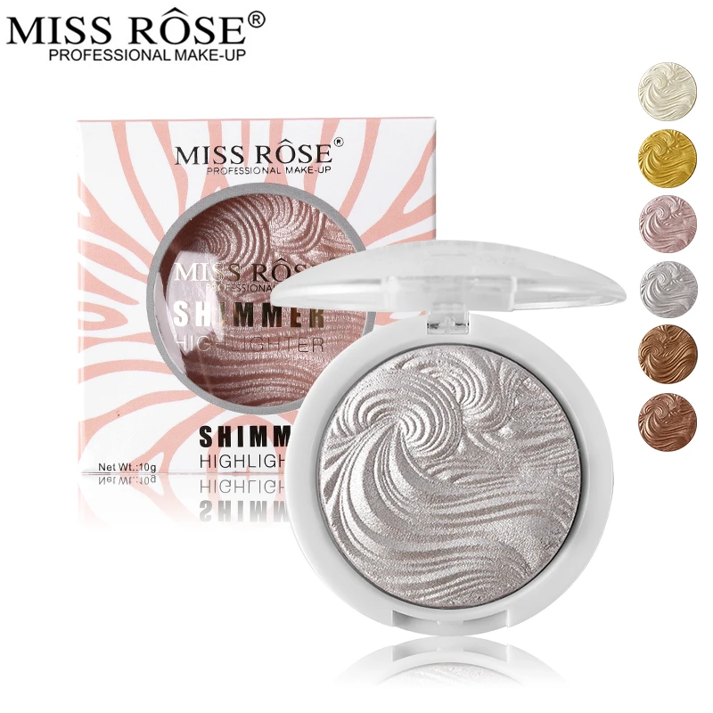Пудра Miss Rose для лица 12 цветов на выбор 3D мерцающий хайлайтер палитра осветитель
