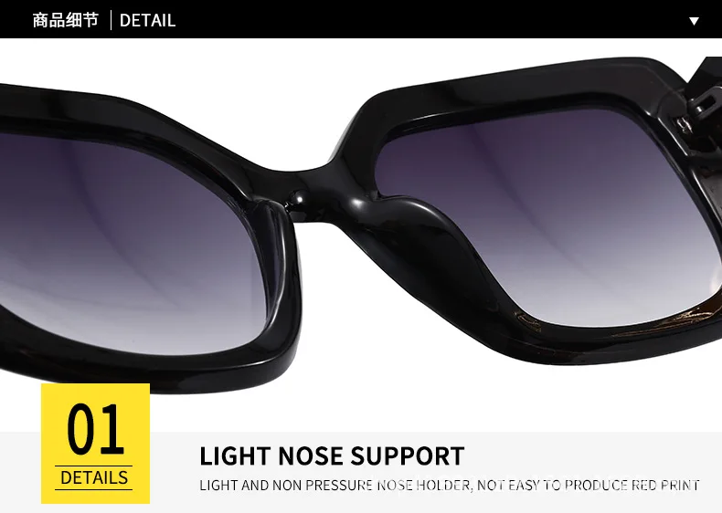 

New 2020 Women Sunglasses Luxury Brand Designer Oversized Square Sun Glasses Female Summer Style Shades UV400 Tricolor Frame