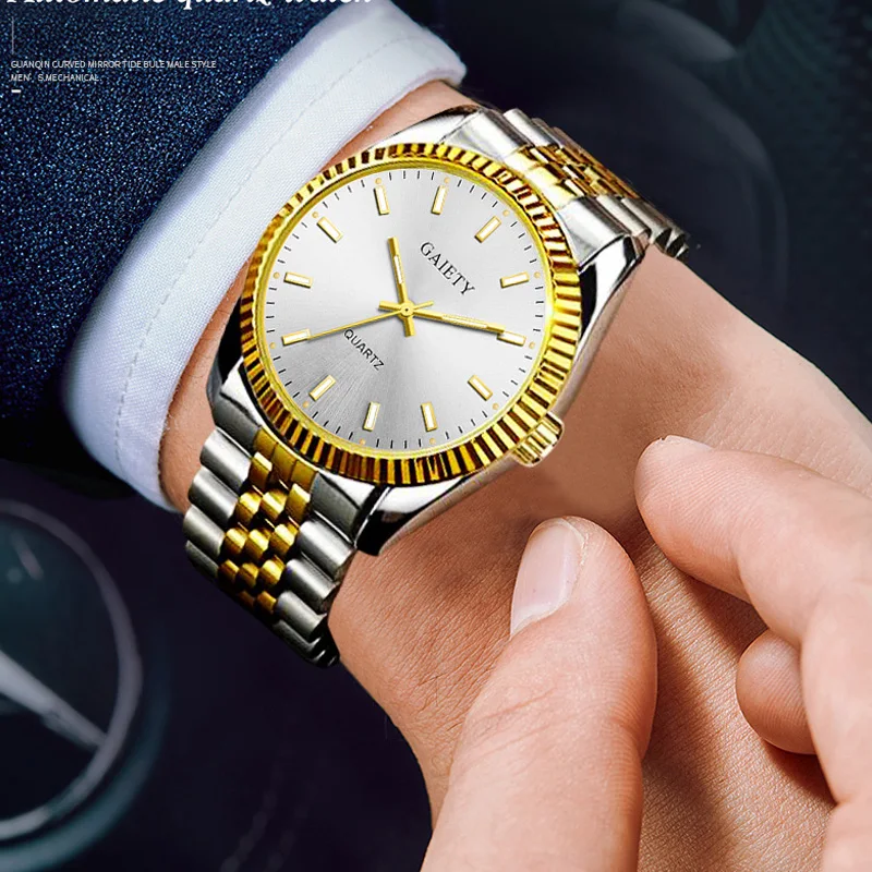 Часы мужские с хронографом водонепроницаемые полностью стальные|Кварцевые часы|