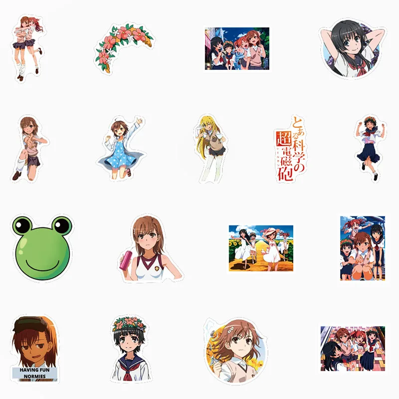 

50Pcs Japanese Girl's Cute Cartoon A Certain Scientific Railgun Stickers For Refrigerator Snowboard Diary Suitcase PVC Stickers