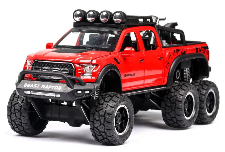 Red 1:32 игрушечный автомобиль G63 F150 джип Металлический Игрушечный Автомобиль литые под давлением игрушечные транспортные средства модель автомобиля со звуком автомобильный светильник игрушки для детей Подарки - Цвет: Red