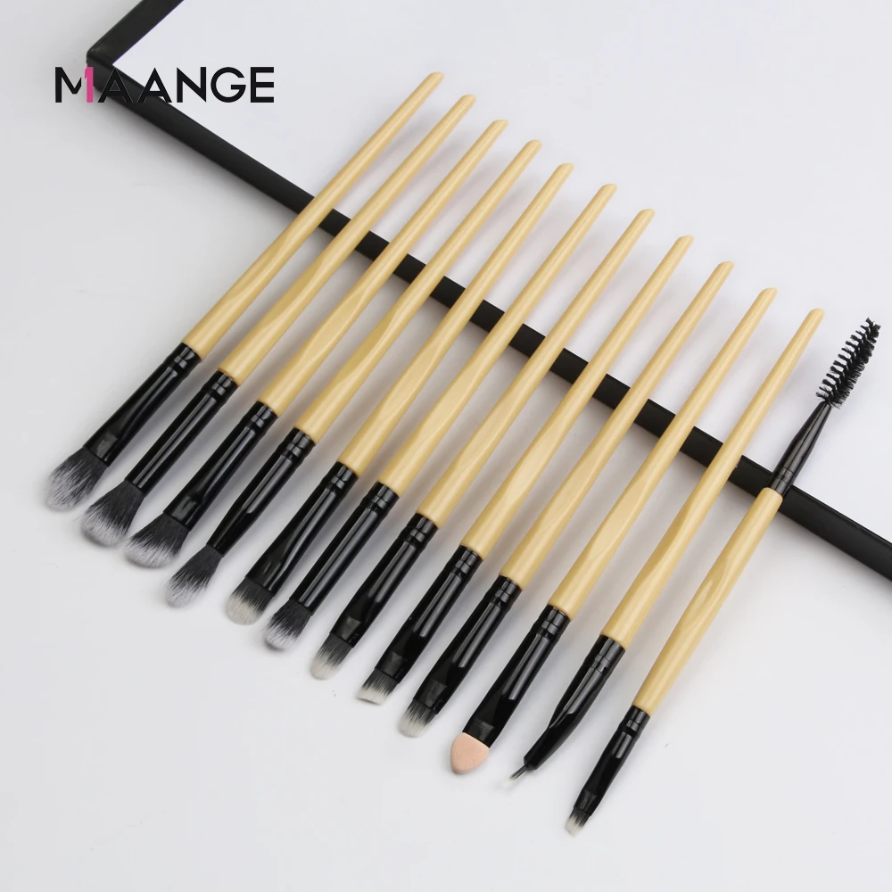 MAANGE Pro кисти для макияжа 12 шт. тени век кисть смешивания бровей синтетические