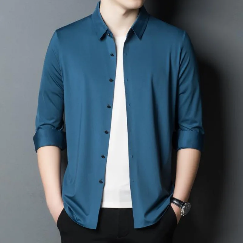 

New fashion men's silk shirt in spring