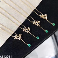 kjjeaxcmy fine jewelry 925 sterling silver inlaid natural emerald womans miss female girl noble new pendant popular necklace