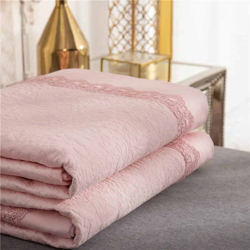 New 1pc 245x245cm and 245x265cm gray white cotton Bedspread and 2pcs pillowcase blanket Duvet Quilt bed cover