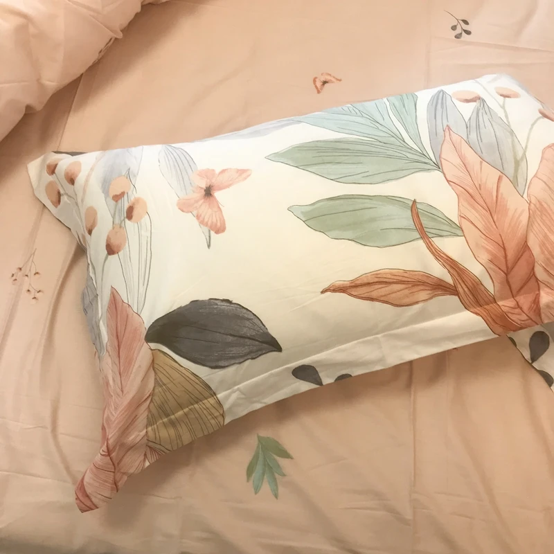Комплект постельного белья из хлопка 3pcs/4pcs с тропическими растениями