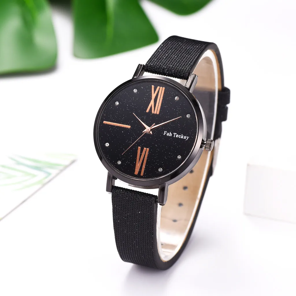 Часы женские кварцевые с кожаным ремешком Модные Простые повседневные цифровые