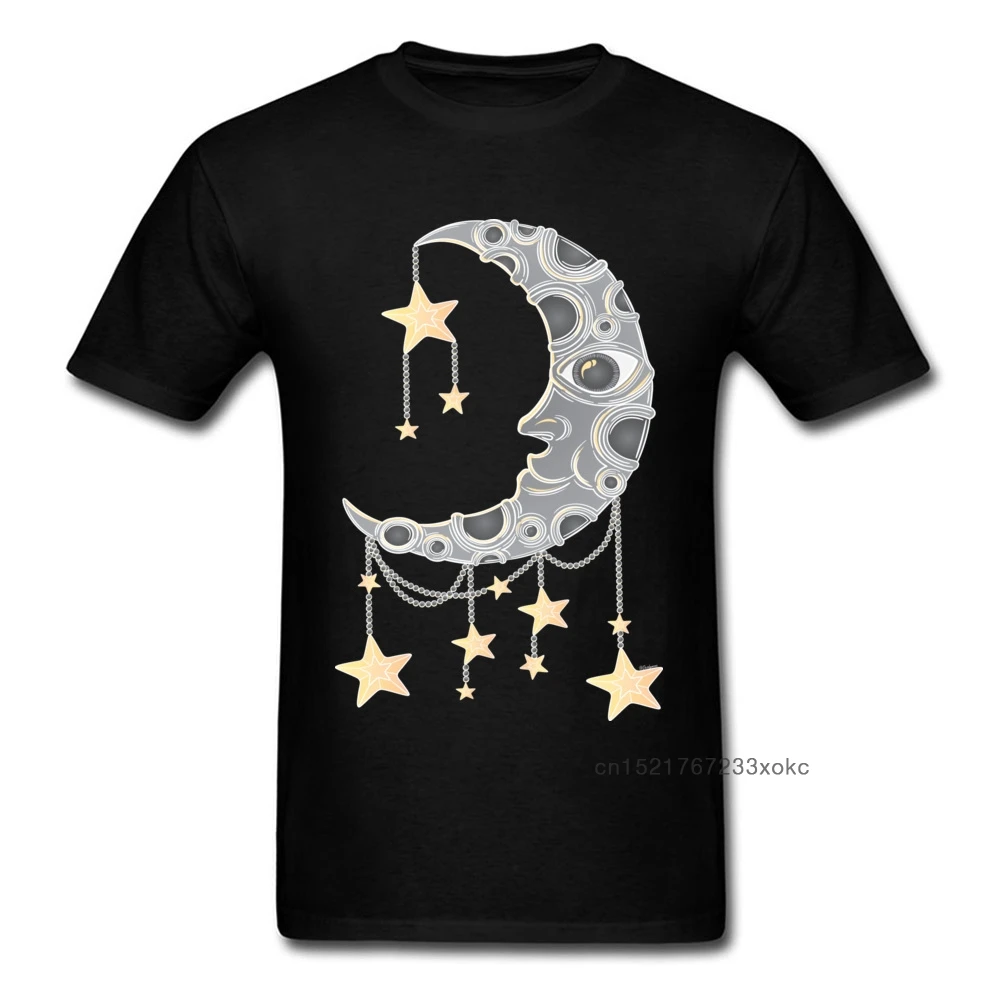 Футболка с принтом полумесяца Мужская футболка из хлопка подарок на день