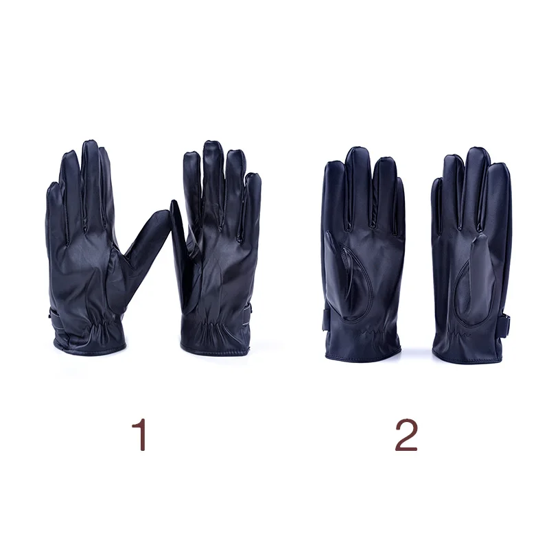 

Full Finger Soft Keep Warm Hand Protection Windproof PU Leather Non Slip Waterproof Flocking Winter Men Gloves