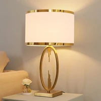 ourfeng modern table desk lamp led iron nordic luxury american bedside lamp for home foyer study bed room decoration