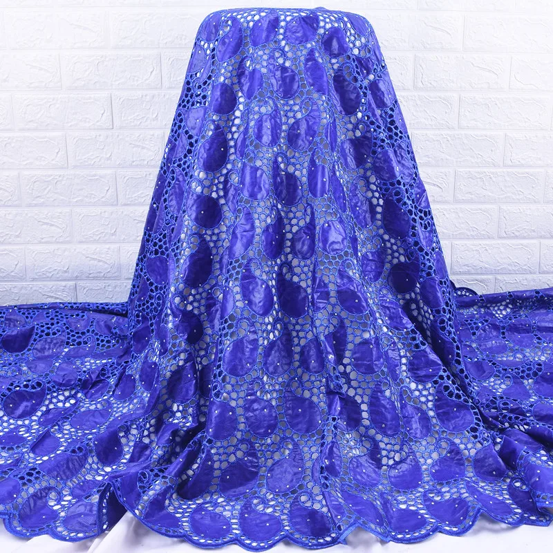 Новое поступление африканская кружевная ткань Zhenguiru Blue Bazin Cord нигерийская с