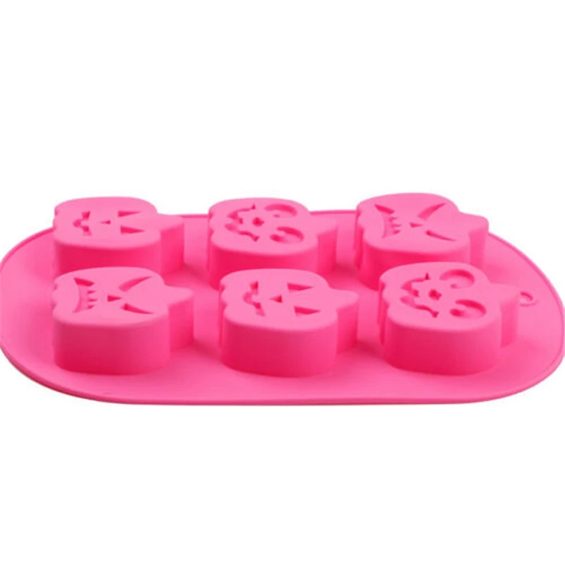 Halloween Festival Six Holes Pumpkin Cake Baking Mold Handmade Soap Candle Ice Tray DIY 3D Christmas Silicone mold | Дом и сад