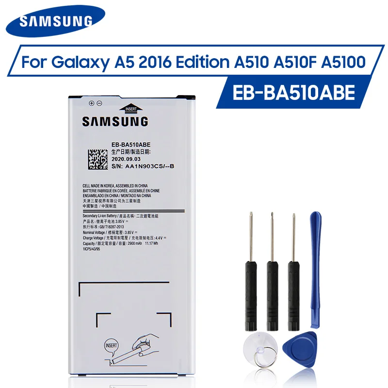 Оригинальная Аккумуляторная батарея для Samsung Galaxy A5 2016 Edition A510F A5100 запасная 2900
