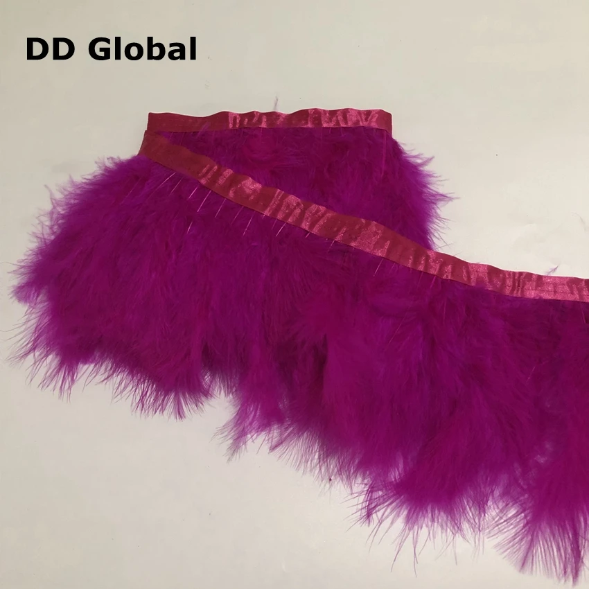 2 meters long high quality royal blue marabou Trims Feather Fringe Dyed with Satin Ribbons Tape for skirts feathers crafts party | Дом и сад