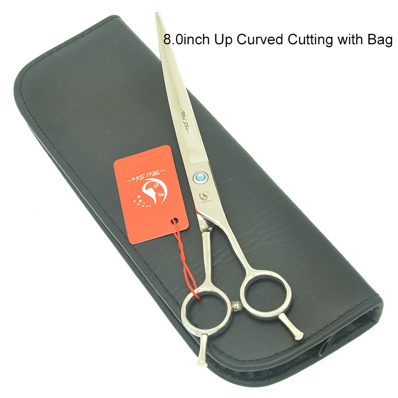 HB0252 with Bag 8," профессиональные японские 440C ножницы для ухода за домашними животными ножницы для стрижки животных тонкие изогнутые ножницы с расческой HB0247 - Цвет: HB0252 with Bag