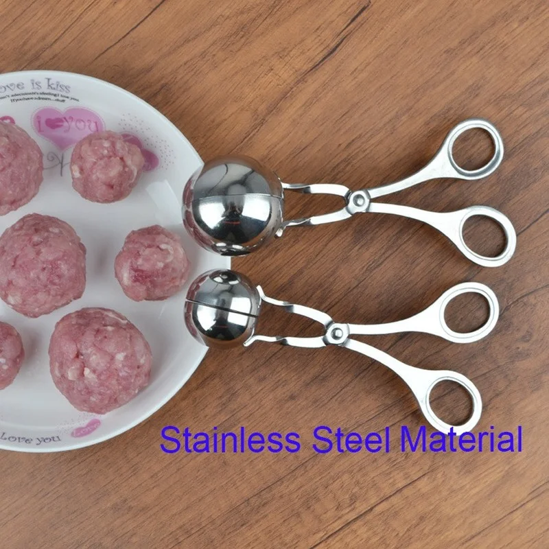 Non-Stick Meatball Maker Stainless Steel Meatball Clip Fish Ball Rice Ball Spoon Making Mold For Kitchen Accessories Tools