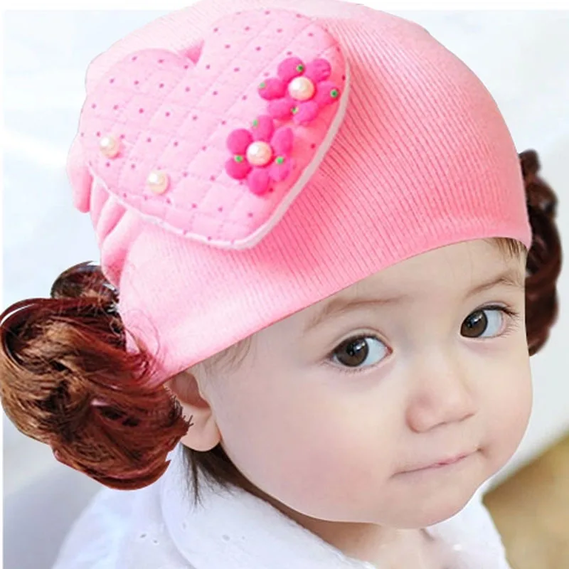 ARLONEET Fashion Cute Love Heart Toddlers Infant Baby Girl Headband Hair Band Headwear Wig Hat Kids Cap Floral Warm Knitted | Детская