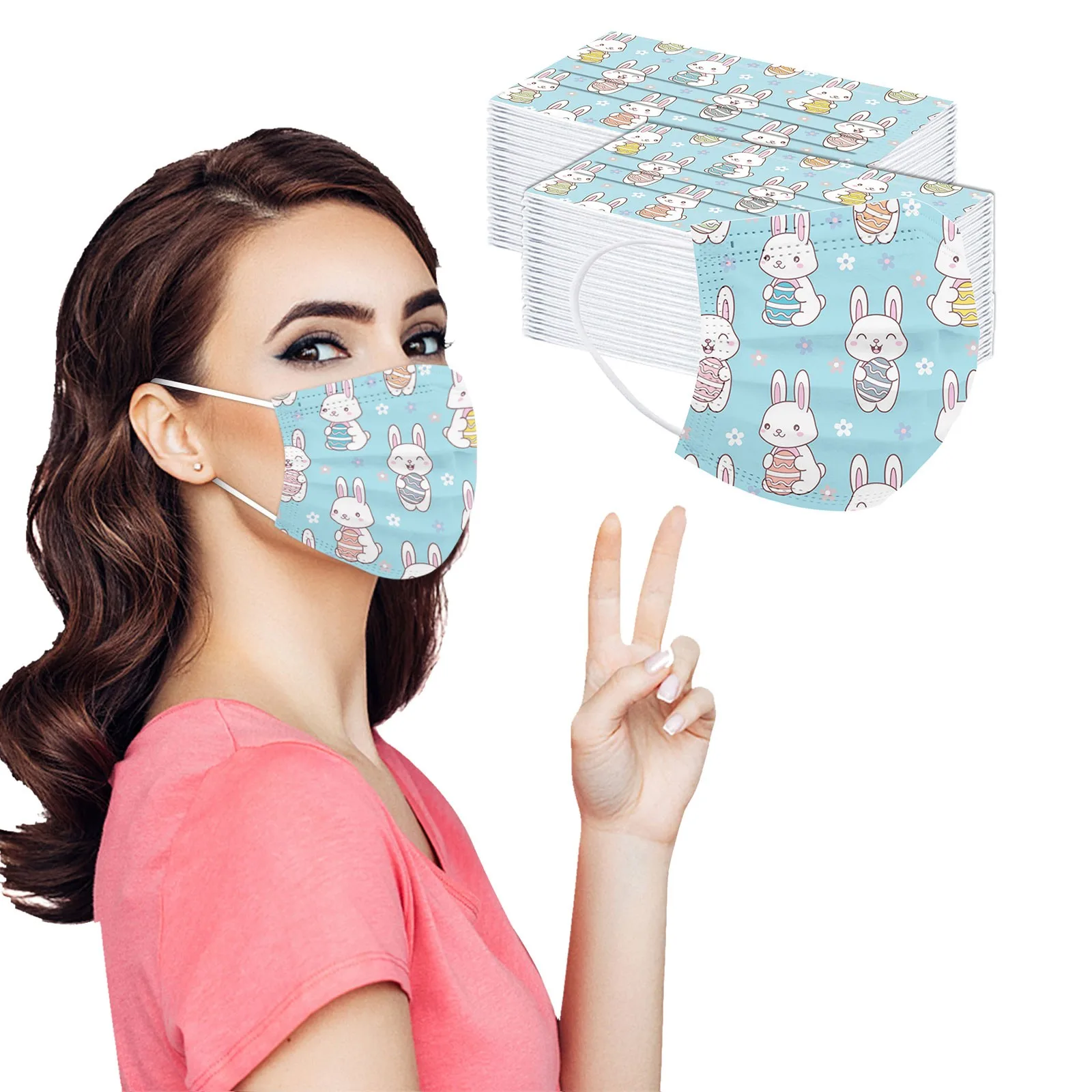 

Adult's Easter Mask Disposable Face Mask for Adult 3Ply Ear Loop Health Care Elastic Breathable Covers Mouths Mascarillas