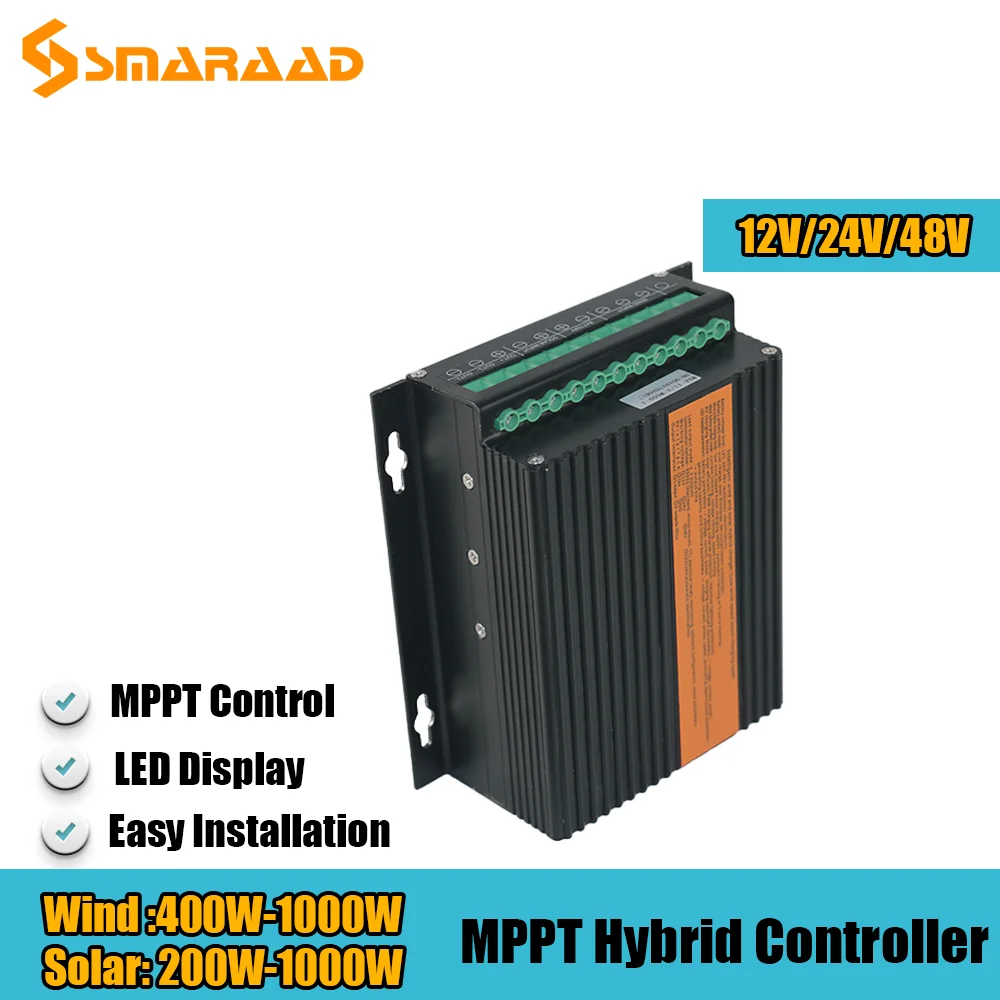 Wind Solar Hybrid System MPPT Charge Controller 400w to 1000w Wind 400w To 1000w Solar 12V 24V 48V Regulator For Wind Generator