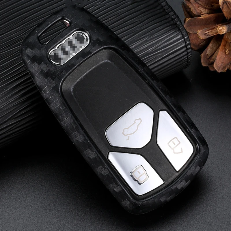 Силиконовый чехол для дистанционного ключа от машины из углеродного волокна Audi A3