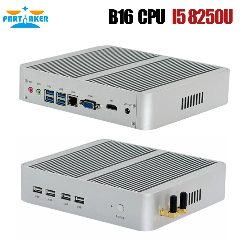 Игровой ПК parмягкий без вентилятора Intel Core i7 8565U 7560U i5 8250U 7260U 2 * DDR4 M.2 PCIe DP HDMI HTPC Wif |