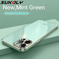 for iphone 11 12 pro max xs max xr x 8 7 6 6s plus se 2020 shockproof plating square silicone case full lens protection cover