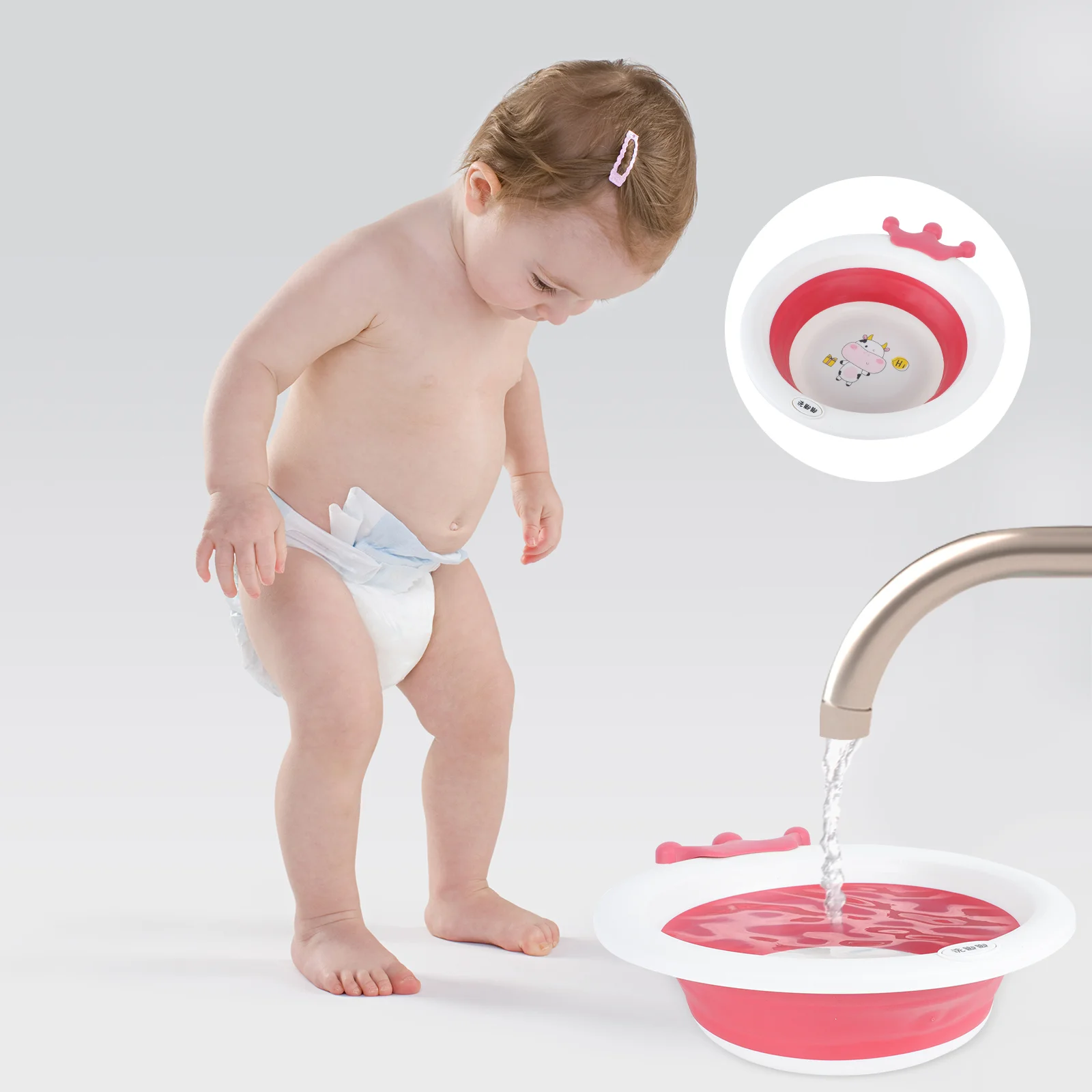 

Collapsible Wash Basin for Baby Portable Baby Wash Basin Washing Basin
