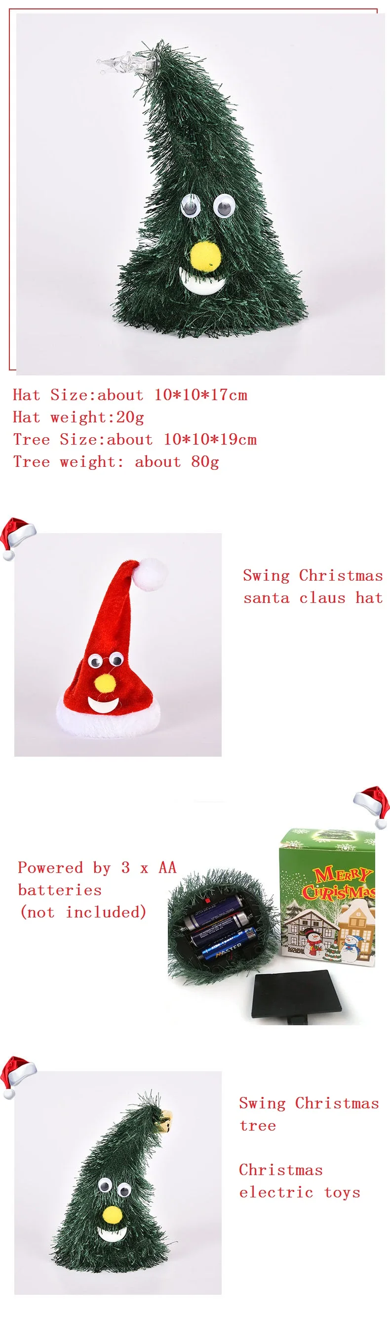 

Electric Singing Hat For Christmas Swing Tree Christmas Decoration Children Toy New Year Christmas Hats