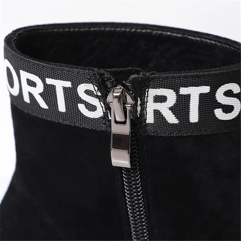 Женская обувь ботинки на шнуровке 2019 г. Новые модные меховые с буквенным принтом