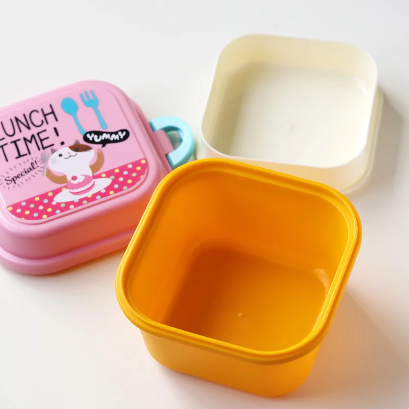 Мультфильм Ланч-бокс микроволновая печь Lancheira Comida закуски Bento коробки для детей контейнер для еды столовая посуда детский Пикник школьный Ланчбокс