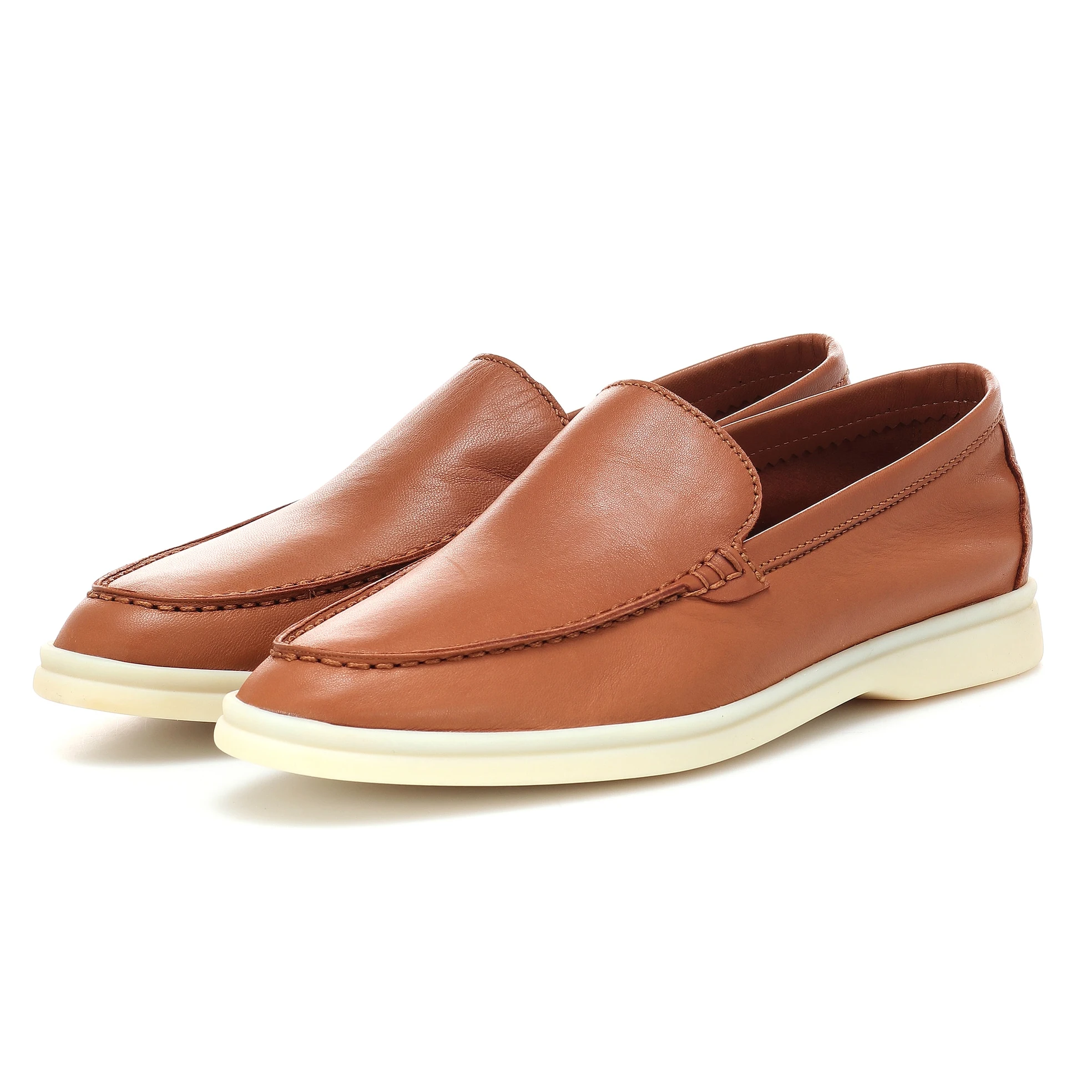 Туфли женские из натуральной кожи без застежки лоферы Повседневная замшевая