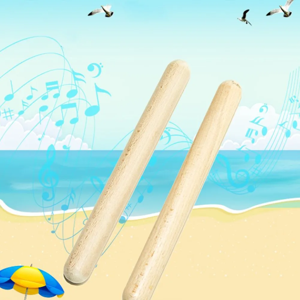 

2X Percussion Wooden Drum Stick Rhythm Learning Education Toddler Kid Instrument Rhythm Sticks For Cajon Djembe Bongos Congas