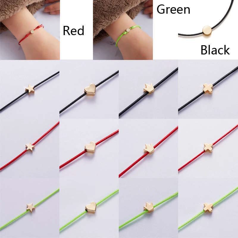 Регулируемый Женский плетеный браслет из нержавеющей стали с золотой короной и