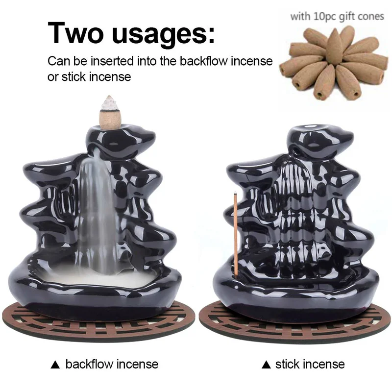 Ароматическая горелка благовоний n Wish с керамическим ландшафтом водопад ручной