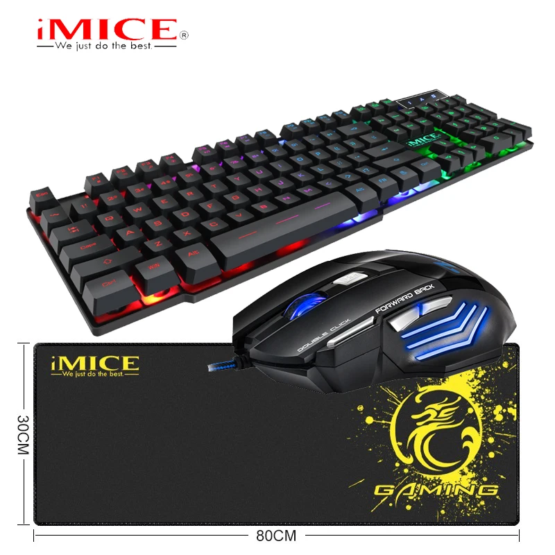 

Светильник RGB для игр, клавиатура, мыши, коврик для мыши, 104 клавиши, Водонепроницаемая клавиатура, 2400 DPI, проводная мышь, 30*80 см, коврик для игр