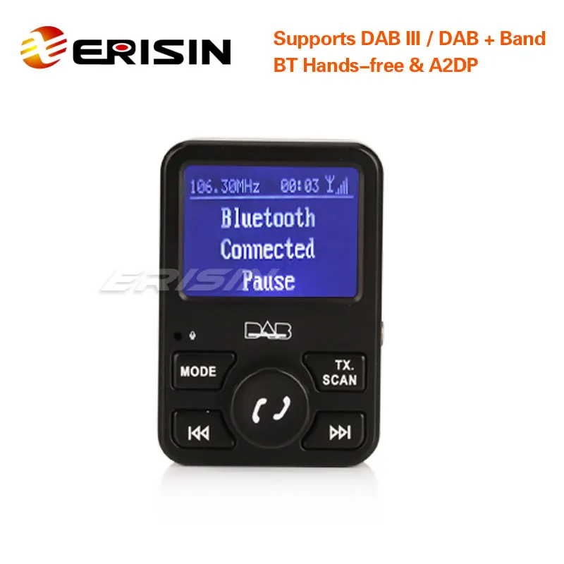 Erisin ES367 автомобильное радио стерео DAB+ цифровой приемник Bluetooth USB зарядное устройство дуплексный MP3 A2DP RDS